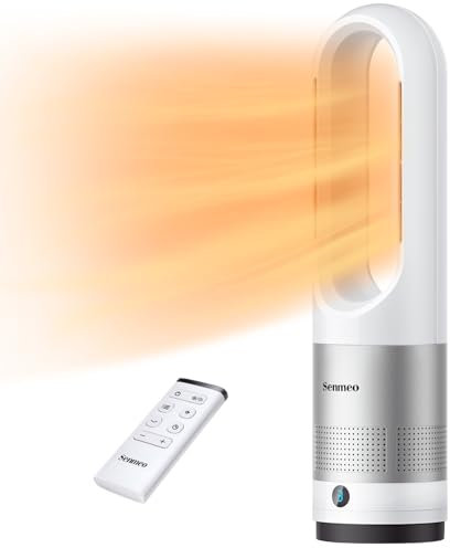 Senmeo Heizlüfter Energiesparend, 3S Heizung, Heiz- und Kühlmodi mit Fernbedienung, Überhitzungs- und Kippschutz, 90° Oszillation, 9 Stunden Timer, Elektroheizung leise für Schlafzimmer und Büro