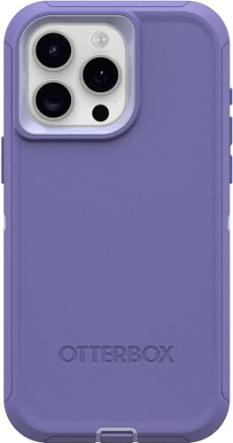 OtterBox Schutzhülle für iPhone 15 Pro Max (nur Defender Serie), Bergmajestät, nur Hülle, Bildschirmlos, robust und langlebig, mit Portschutz, Keine Einzelhandelsverpackung, Violett