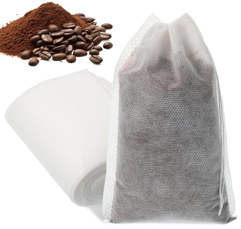 120 Pcs Cold Brew Bags 4 x 6in No Mess Cold Brew Filter Bags Disposable Fine Mesh Brewing Drawstring Pouches for Iced Coffee, Hot Tea in Mason Jar, French/Cold Press Kit, Herb Spice