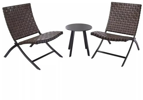 KPHYMOD Gartenmöbel Set 3-teiliges Klappset Für Den Außenbereich Mit Stühlen Und Tisch, Terrassenmöbel, Feuerstelle, Loungesessel Für Hof, Garten, Terrasse