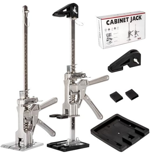 Guolich 2 Pcs Labor-Saving Arm Door Use Board Lifter Cabinet Jack Clamp Tile Leveling System Handheld Jack Tool 880 lb / 400 kg for Floors, Doors, Cabinet Installation,With Scale,38.3 cm