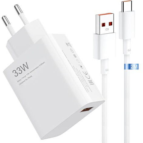33W xiaomi ladegerät mit Typ C 2M Ladekabel für Xiaomi Redmi Note 13/12/11/11S/9 Pro/10/10 Pro/10S/9T/8 Pro, Xiaomi Mi 11 10 10T 11T Lite Pro 9,Poco X5 Pro/X3 Pro/X6/M5/C65