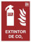 Señal Luminiscente Extintor de CO2, Clase A PVC (1mm) A4 - Normativa ISO y UNE 23034:2023