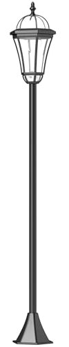 Outsunny 2 lampadaires sur pied solaires extérieur, lumières solaires extérieurs avec 2 lampes LED blanc 6000K étanche, pour chemins, terrasses, ou piscines, noir