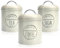 com-four® 3x Vorratsdosen im Vintage Design - Runde Metalldosen zur Aufbewahrung von Kaffee, Tee und Zucker - Dekoratives Küchen-Set mit Deckel - Kaffeedose (3x cremefarben)