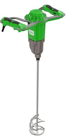 BERG MX 14 Handrührwerk 1400 W I Profi-Rührwerk mit 1-Gang-Getriebe, stufenloser Drehzahl & 5 m Kabel | Inkl. Quirl für zähe Baustoffe wie Mörtel, Fliesenkleber & Spachtelmassel (1850, Watt)