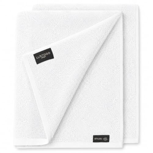 LUXTOGO Handtuch Set 4-teilig Weiß – 2 Badetücher 70x140cm & 2 Handtücher 50x100cm – 100% ringgesponnene Baumwolle, 500g/m² – Hotelqualität, Oeko-TEX, weich, saugfähig, schnelltrocknend