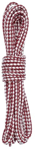 sourcing map Cordón de cuero de 5.5 yardas, tiras redondas de cuero trenzado de 5.5 mm, cuerda plegada para manualidades, joyería, collar, pulseras, cinturón, rojo vino + blanco