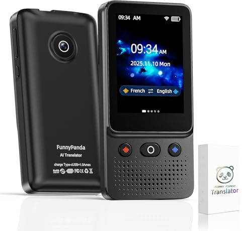 Language Translator Device, Voice Ai Translator Device T21 Wi-Fi Available, Two-Way 138 Languages 2026 Instant Translator Offline Recording Photo Translation Device for Business Travel Study