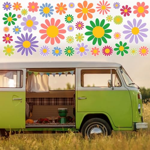 93 PCS Margherita Adesivi per Auto,Fiore Decalcomania Della Autoadesivo Dell'automobile,Decorazioni Vinile Automotive Decorazione Esterna Adesivo Autoadesivo per Porte Finestre Pareti Muro Moto Camper