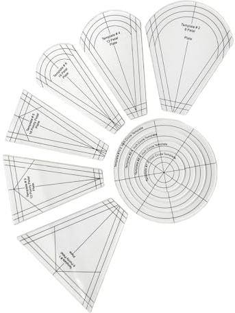 YIXANNX Set of 10 Stylish Regular Dresden Plate Template Stencils Quilt Ruler DIY Tool Quilting Cutting