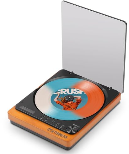 THINKYA JA-310R Lettore CD Retrò in Legno con Trasmettitore Bluetooth 5.1, Lettore CD Desktop HiFi con Audio Lossless e Telecomando, Lettore Vintage Compatto per Sistema Audio Domestico (Senza