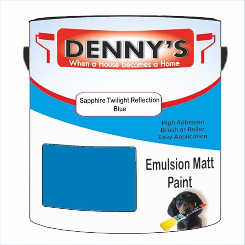 Premium Interior Wall & Ceiling Emulsion Paint – Sapphire Twilight Reflection Blue – Rich Matt Finish, Durable & Washable, Low Odour, Ideal for Living Rooms, Bedrooms & Hallways (500ML Tin)