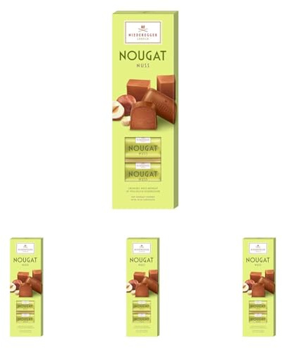Niederegger Marzipan Nougat Riegel Nuss in Vollmilchschokolade 100g (Packung mit 4)