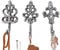 Shabby Chic Cast Iron Decorative Wall Hooks - Rustic - Silver - Antique - French Country Charm - Large Decorative Hanging Hooks - Set of 3 - Screws and Anchors for Mounting Included- 7x3.15