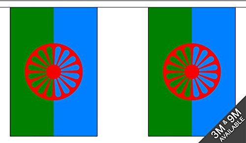 The Flag Wholesaler Gypsy Wimpelkette (30 Flaggen) 9 m