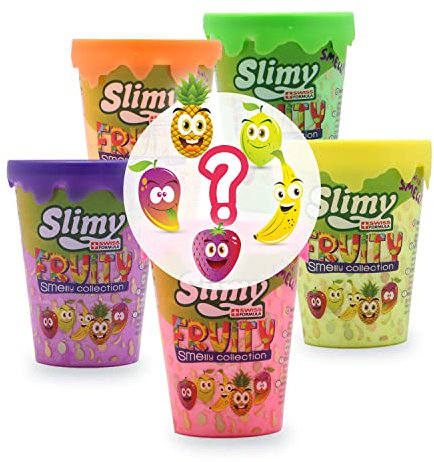 Slimy Fruity Original 80g Spielmasse Überraschung - der fruchtigste Slime, lustig duftender Spielschleim für Kinder, elastische Spielknete (ab 3 Jahre)