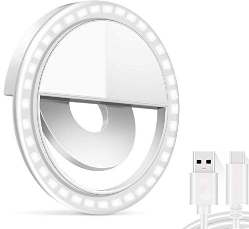 Bdwing Selfie Ring Light, 36 LED Ring Light Clip on Phone Camera,[3 Light Level] [Rechargeable], Adjustable Brightness Selfie Circle Light for iPhones,Laptop, iPad, Photography, Webcast (USB Charge)