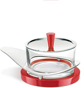 Giannini Glossy : formaggera Rossa in Legno Vetro Acciaio Inox 18/10