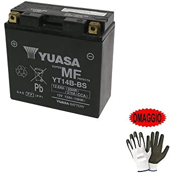 Compatible avec Yamaha FJR A - FJR AS 1300 2006-2021 Batterie YUASA YT14B-BS (ACTIVÉE SCELLÉE - SCELLÉE en Usine) Batteries 12V / 12AH pour Moto SPÉCIFICATIONS