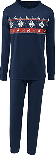 Erwin Müller Herren-Schlafanzug Single-Jersey dunkelblau Größe 58