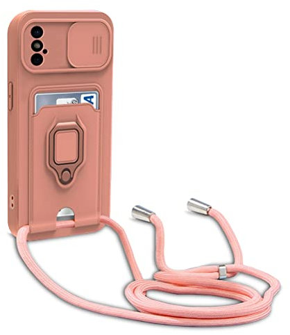 yanasuo Cordon de Coque Compatible avec iPhone XS/X, Collier pour Étui Colliers de cellulaire, Silicone Cover Protection de la Caméra Étui Lanyard Case-Pink