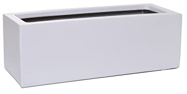 VIVANNO Jardinière Balcon Jardinière en Fibre de Verre FLOBO Blanc - 15x45x17 cm