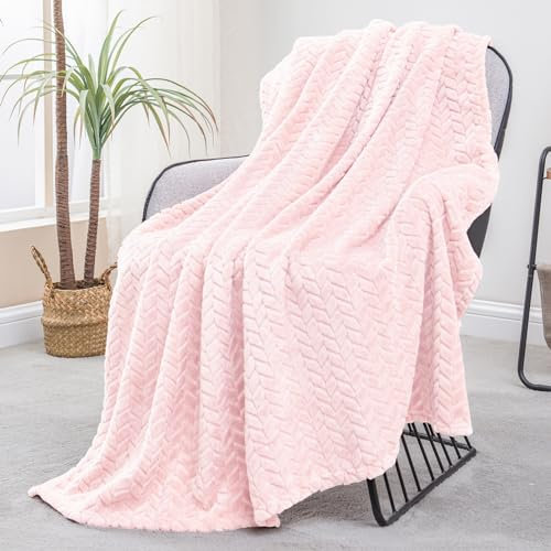 Exclusivo Mezcla Rosa Claro Manta Polar - Manta Sofá, Manta Franela para Cama, Doble Cara Suave, Todas Estaciones y Lavable a Máquina, 130x170 CM