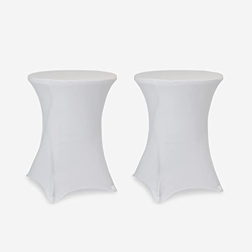 Alice's Garden - 2er Set Tischabdeckungen – Gala – Tischtücher für Stehtische Ø80cm, Polyester, weiß