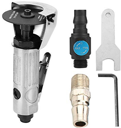 Cortador Neumático Sierras de Corte de Alta Velocidad de Sierras de Corte de Metal Máquina de Corte Herramientas Neumáticas de Aleación de Aluminio con Conector(Cortadora neumática 3 + accesorios)