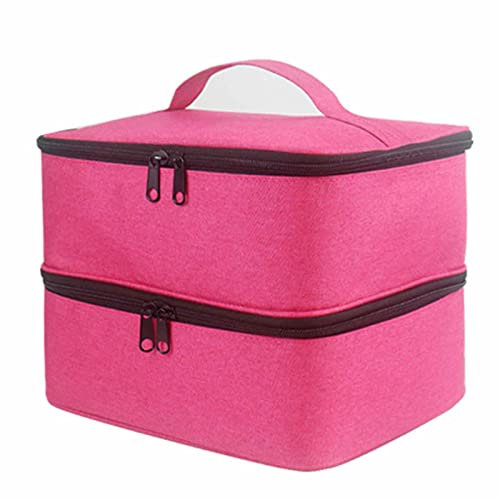 PW TOOLS Nagellack Tragetasche, Nagellack Organizer für 30 Flaschen, Doppellagige Nagellack Aufbewahrungstasche, Reise Tragetasche für die Aufbewahrung von Maniküre Werkzeugen (Nur Tasche)