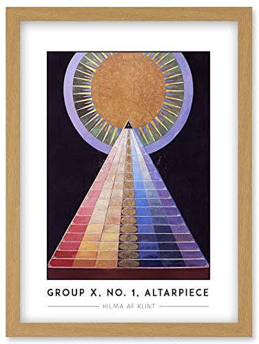 Wee Blue Coo Hilma Af Klint Group X, No. 1, Altarpiece Abstract Painting Artwork Framed Wall Art Print A4