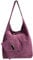 Modarno Umhängetasche Damen Wildleder Clutch Umhängetasche Shopper Damen Echt Leder, Dunkellila