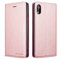 QLTYPRI Case for iPhone X iPhone XS, Premium PU Leather Cover TPU Bumper with Card Holder Kickstand Hidden Magnetic Adsorption Flip Wallet Case Cover for iPhone X iPhone XS - Rose Gold