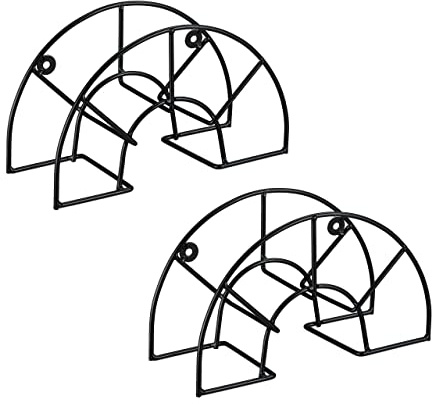 Relaxdays Schlauchhalter, 2er Set, Stahl, für 45 m 5/8 Schlauch, Schlauchhalterung Wand, HBT: 19x30,5x13,5 cm, schwarz