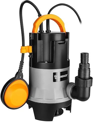 Pompa elettrica sommersa DEKO da 400 W con interruttore a galleggiante e portata massima di 8000L/h per l'irrigazione di piscine, vasche da bagno e giardini