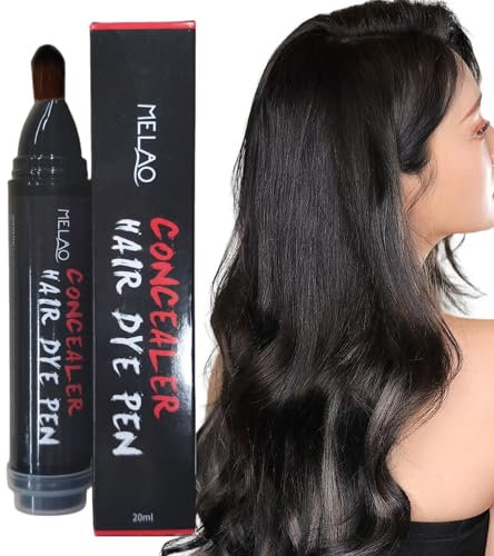 Haarfärbestift 20 Ml Temporärer Haarfarbe Stift Sofortige Weiße Haarabdeckung Temporäre Haarfärbemittel Temporäre Haarkreide Haar Farbstift Zur Abdeckung Von Grauen Haaren (Schwarz)