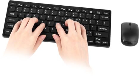 HUIOP 2.4GHz Wireless Keyboard Mouse Combo Custodia protettiva per adattatore ricevitore USB ultra sottile per desktop Notebook Laptop Android TV Box,Tastiera Keyboard