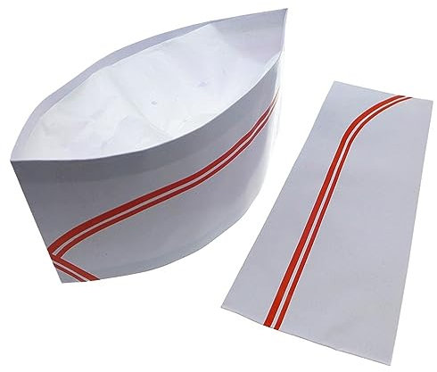 Sombrero de chef, 10 unidades, desechables, sombrero de chef, sombrero de cocina transpirable, gorro de cocina, restaurante, sombrero de papel de cocina, camarero, trabajo, barco, gorra de cocina,