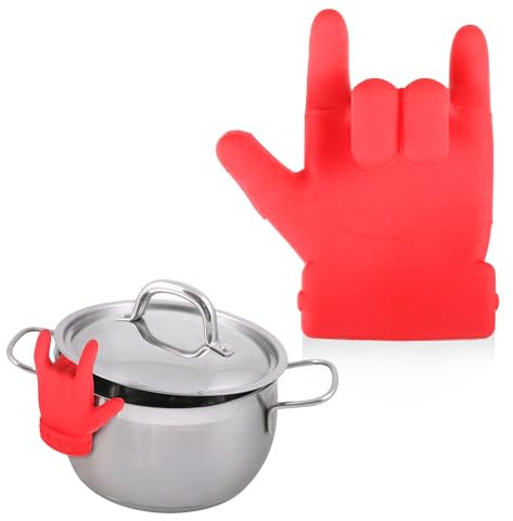EUIOOVM Silicone Hand Topfdeckelheber, Hand Kochlöffelhalter Finger Spoon Holder, BPA-Free Topf-Deckelhalter Küche, Halter für Kochlöffel, Steam Releaser, Dampfablasser für Geburtstag