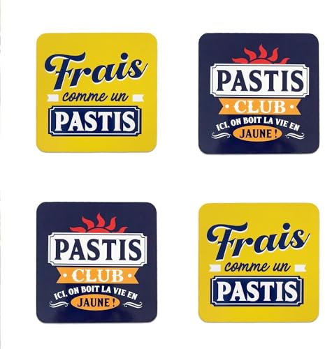 Lot de 4 Dessous de Verre Pastis