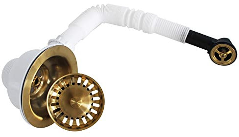 TALEA 114MM Rundes Überlaufsieb für Waschbecken in gebürstetem Gold XK225C034-K