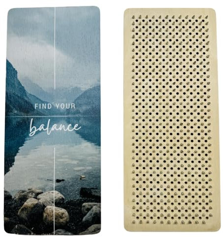 Sadhu Board für Yoga und Meditation mit hochwertigem Druck und Bestätigung Find your balance, Steigung der Nägel10 mm