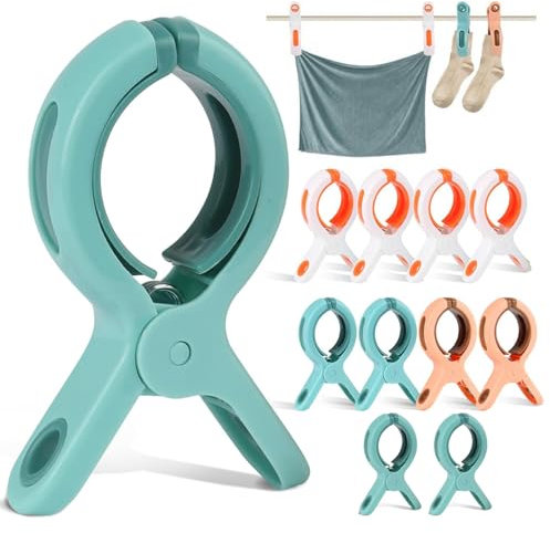 Grandes Pinces à Serviettes,10 PCS Pinces Serviette Plage Grande Taille Serviette de Plage Clip Coupe Grosse Pince à Linge Antivente pour Couverture Maillot de Bain et Rideaux