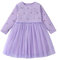 Dioshark Vestito Ragazze Viola Tulle Bambina Cotone Abiti Manica Lunga Gonna Tutu con Arcobaleno Modello Casual Autunno Primavera Abito T-Shirt Principessa Scuola Abbigliamento per Bimba 2-3 Anni