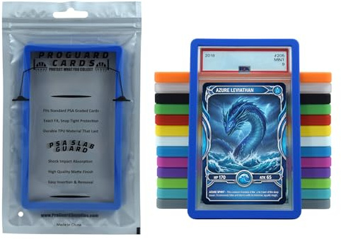 ProGuard Cards PSA Slab Guard Bumper for Standard PSA Graded Cards | Hard TPU, Exact Fit, Snap Tight Protection | Shock Absorption | Matte Finish PSA Slab Guard Protector (Blue)