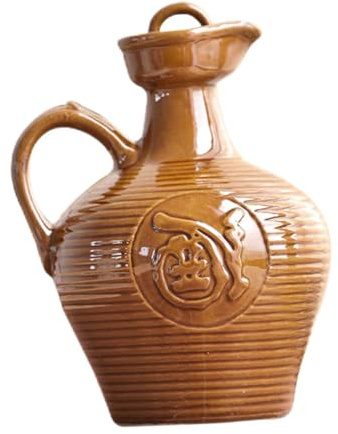Garneck Brocca Portatile per Vino in Ceramica Beccuccio Conico e Coperchio Sigillato, Pentola Multifunzione per Vino da Cucina, per Casa, Bar e Campeggio, Capacità 500 Ml