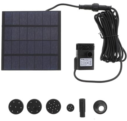 BESPORTBLE Solar Teichpumpe 7V 1.2W Springbrunnen Bürstenlose Wasserpumpe 180L/H Springbrunnenpumpe für Teich Steingarten Garten