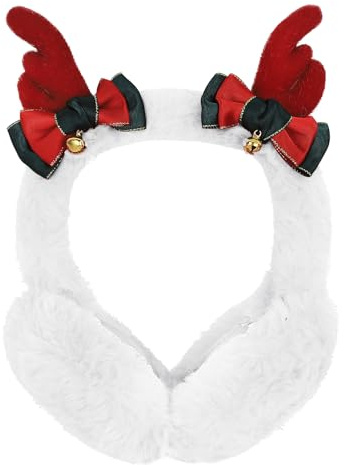 Unisex Winter Ohrenschützer mit Geweih Niedliche Plüsch Ohrenwärmer Dicke Warme Ohrwärmer Weihnachten Rentier Ohrenschützer Verstellbar Earmuffs Kälteschutz Ohrmuscheln für Erwachsene, Jugendliche