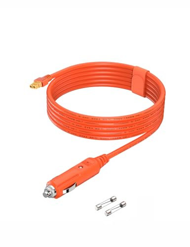 Tonton 12V-24V Car Charger to XT60 Cigarette Lighter Charging Cable 2M(6.6ft), Compatible with BLUETTI Power Station EB55/AC2A, Anker 757/767, SOLIX C300/C1000, EcoFlow Delta 2 Solar Generator